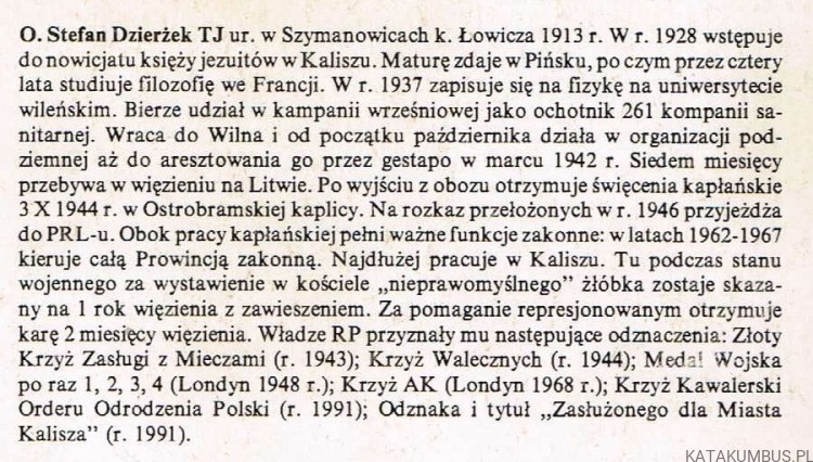 Gdy odwaga kosztowała. Ks. STEFAN DZIERŻEK TJ