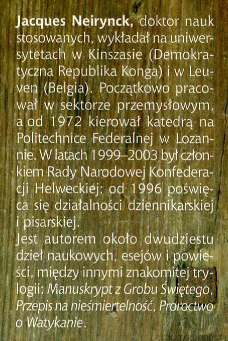 Przepis na nieśmiertelność. JACQUES NEIRYNCK