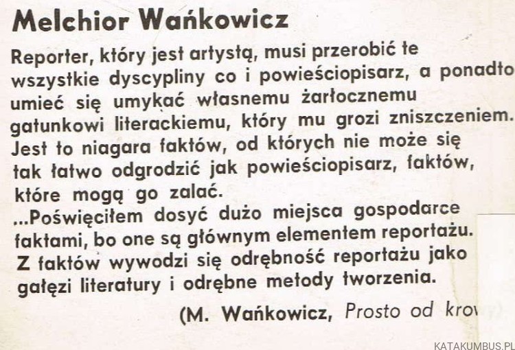 Reportaże zagraniczne. MELCHIOR WAŃKOWICZ