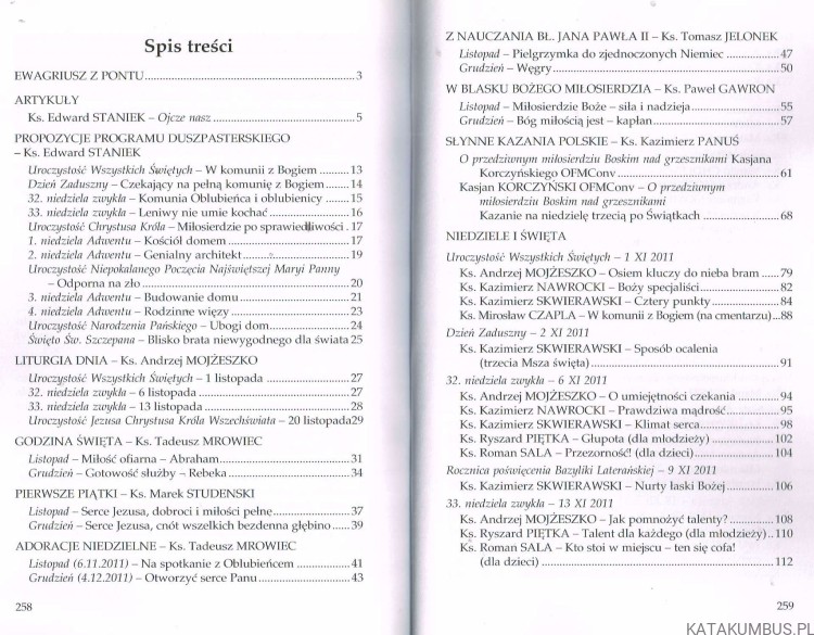 Materiały homiletyczne listopad-grudzień nr 268/2011 rok A /B. PRACA ZBIOROWA