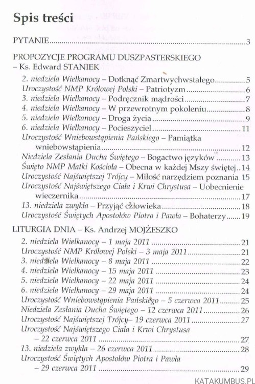 Materiały homiletyczne maj - czerwiec nr 265/2011 rok A. PRACA ZBIOROWA