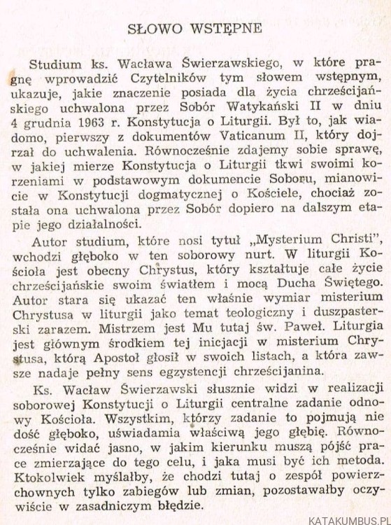 Mysterium Christi. Ks. WACŁAW ŚWIERZAWSKI