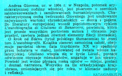 O krok od Edenu. ANDREA GIOVENE