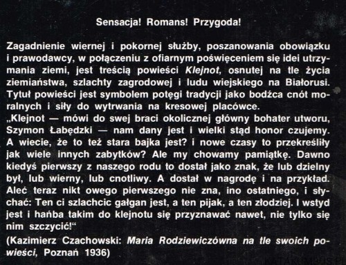 Klejnot. MARIA RODZIEWICZÓWNA