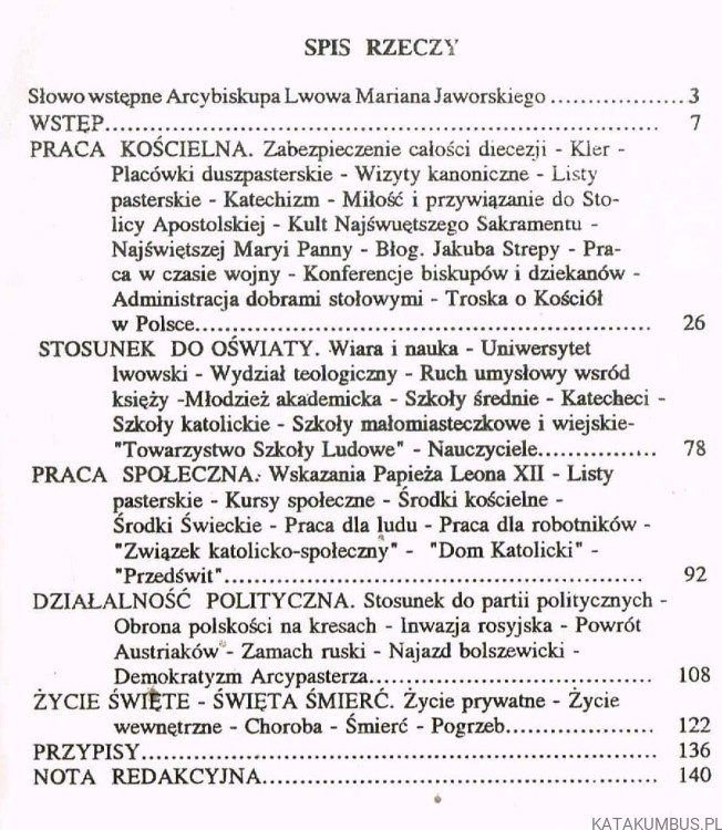 Arcybiskup Józef Bilczewski. Ks. MIECZYSŁAW TARNAWSKI
