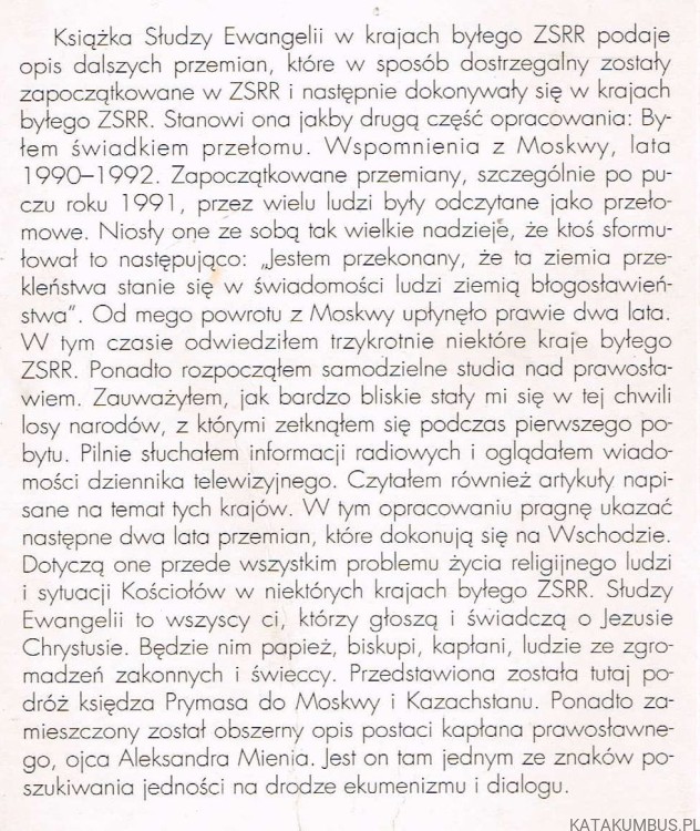 Słudzy Ewangelii w krajach byłego ZSRR. Ks. TADEUSZ PIKUS