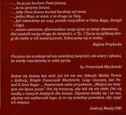 Sanctorum Testimonii. REGINA PRZYŁUCKA