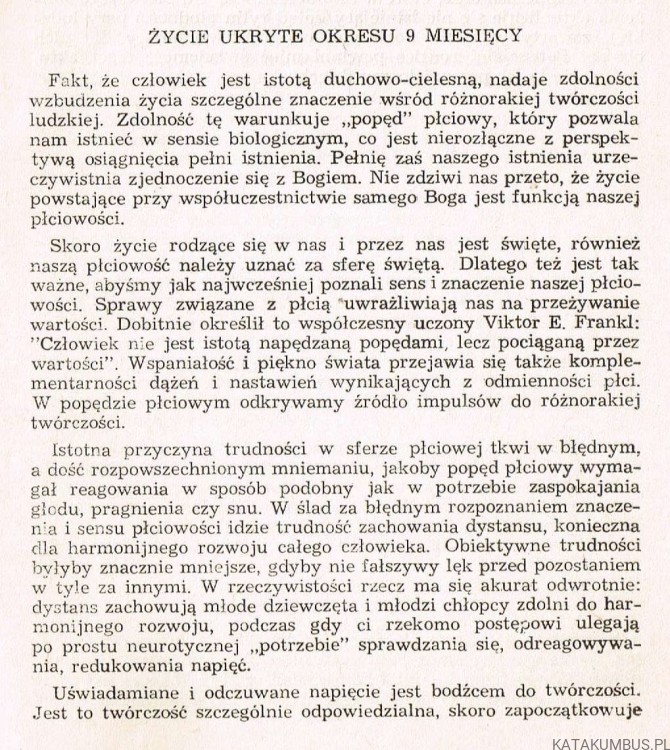 Początek i rozwój życia ludzkiego. WŁODZIMIERZ FIJAŁKOWSKI