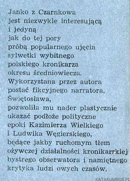 Janko z Czarnkowa. STANISŁAW HELSZTYŃSKI