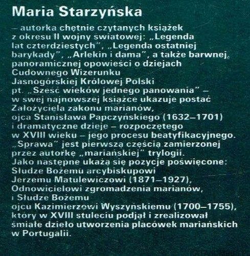 Sprawa / Maria Starzyńska