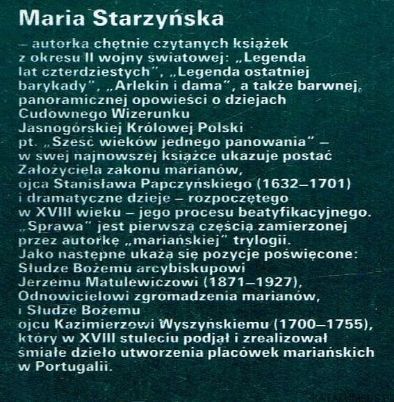 Sprawa / Maria Starzyńska