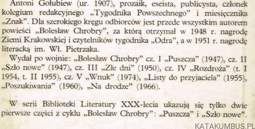 Bolesław Chrobry. Szło nowe. ANTONI GOŁUBIEW