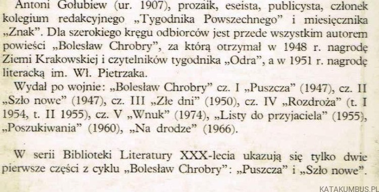 Bolesław Chrobry. Szło nowe. ANTONI GOŁUBIEW