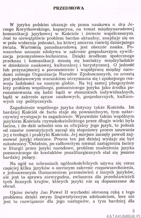 Pomocniczy język międzynarodowy w Kościele i świecie współczesnym. JERZY KORYTKOWSKI