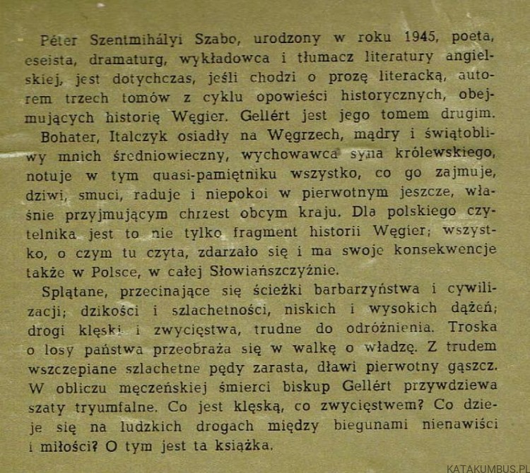 Gellert. PETER SZENTMIHALYI SZABO