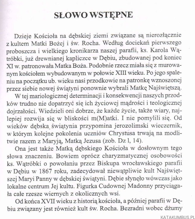 Dębie na progu trzeciego Tysiąclecia. o. HENRYK KAŁUŻA