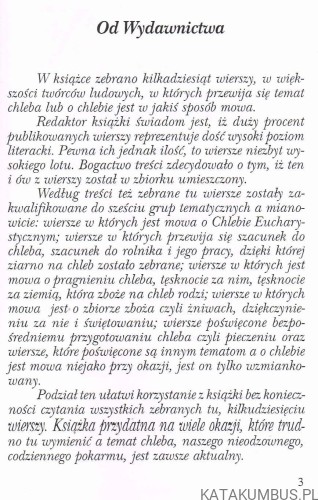 Kocham cię, chlebie nasz powszedni. ks. EUGENIUSZ MARCINIAK