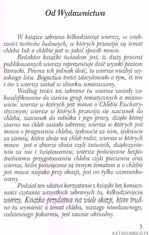 Kocham cię, chlebie nasz powszedni. ks. EUGENIUSZ MARCINIAK
