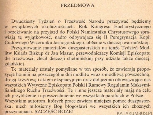 O zwycięstwo trzeźwości w Polskich sercach. KS HENRYK KRENCZOWSKI