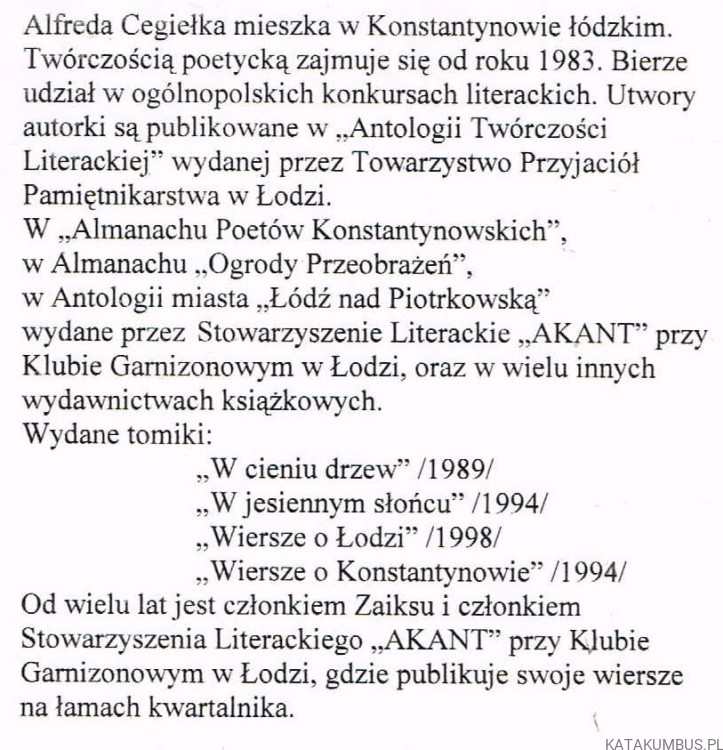 Życia trwały ślad. ALFREDA CEGIEŁKA