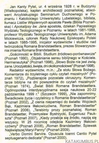 Inaczej. Jeszcze raz o księdzu. JAN KANTY PYTEL