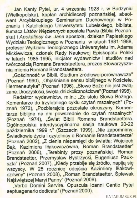 Inaczej. Jeszcze raz o księdzu. JAN KANTY PYTEL