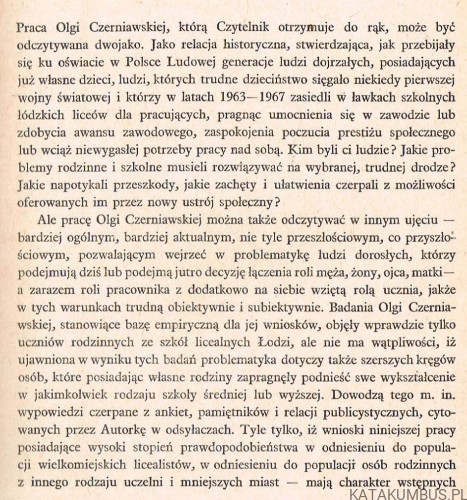 Kształcenie dorosłych a środowisko rodzinne. OLGA CZERNIAWSKA