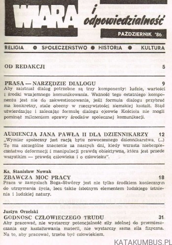 Wiara i odpowiedzialność nr 1. PRACA ZBIOROWA