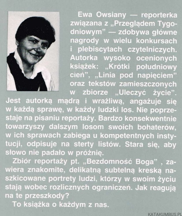 Bezdomność Boga. EWA OWSIANY