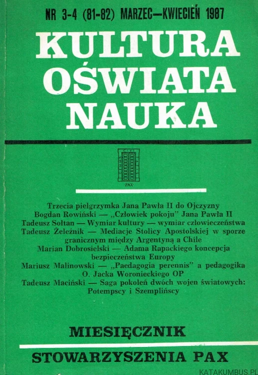 Kultura Oświata Nauka nr 3-4 (81-82) marzec-kwiecień 1987. PRACA ZBIOROWA
