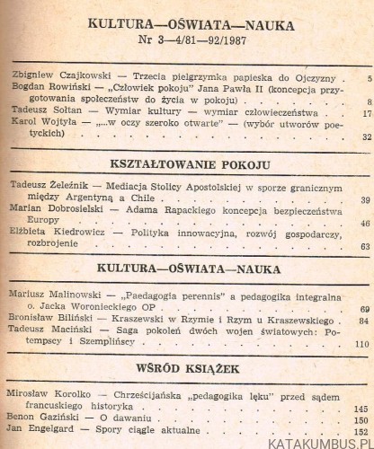 Kultura Oświata Nauka nr 3-4 (81-82) marzec-kwiecień 1987. PRACA ZBIOROWA