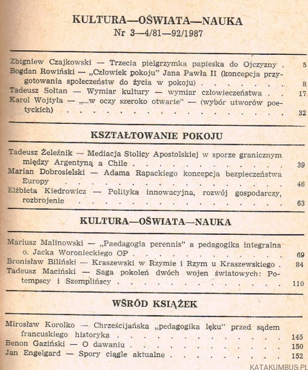 Kultura Oświata Nauka nr 3-4 (81-82) marzec-kwiecień 1987. PRACA ZBIOROWA