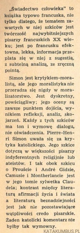 Świadectwo człowieka. PIERRE HENRI SIMON