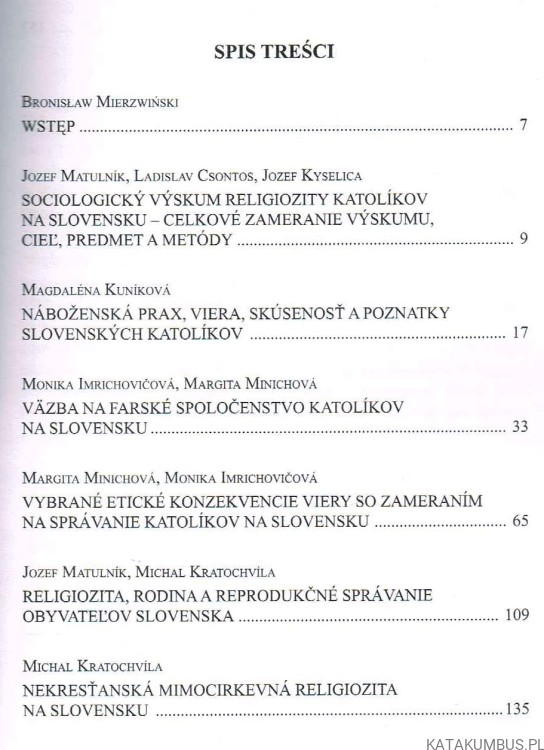 Badania Religijności na Słowacji i w Polsce wyzwaniem dla Duszpasterstwa. TOMASZ WIELEBSKI