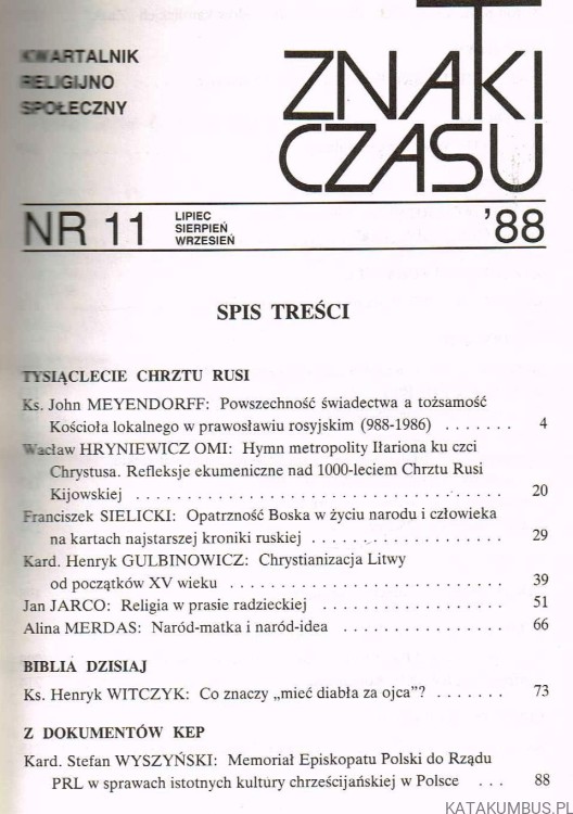 Znaki czasu nr 11 / 1988. PRACA ZBIOROWA