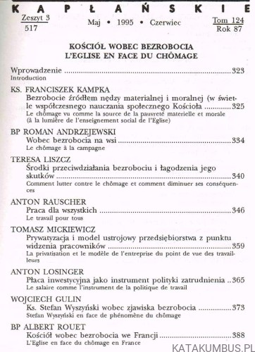 Kościół wobec bezrobocia / Ateneum Kapłańskie Nr 517. PRACA ZBIOROWA