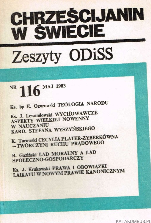 Chrześcijanin w świecie / nr 116 Maj 1983. KS. BP EDARD OZOROWSKI