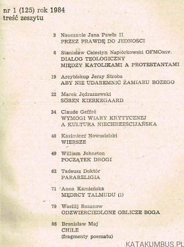 W drodze nr 1 (125) 1984.  PRACA ZBIOROWA