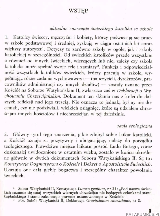 Świecki katolik świadkiem wiary w szkole