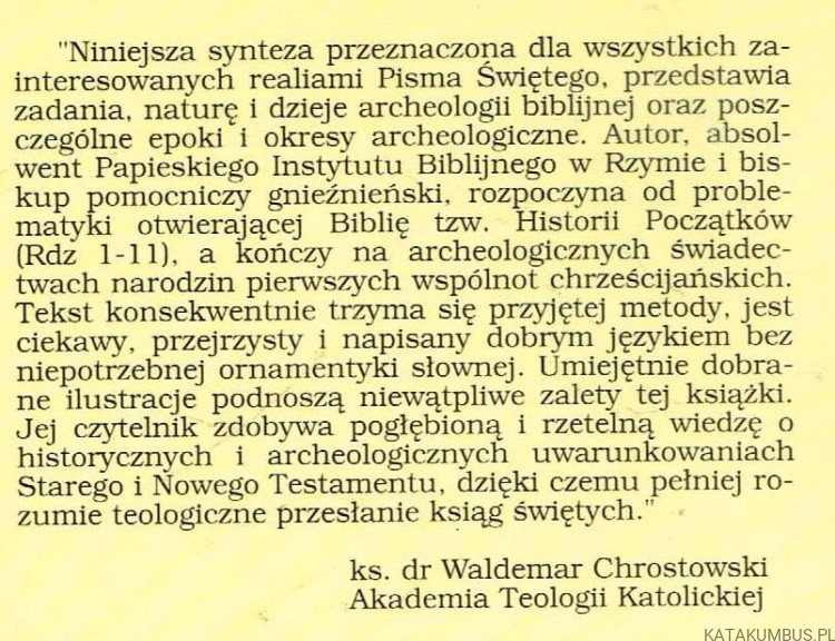 Archeologia Biblijna tom 2. Bp STANISŁAW GĄDECKI