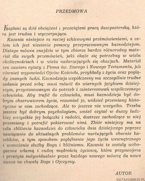 Kazania. Ks. JAN CZUJ