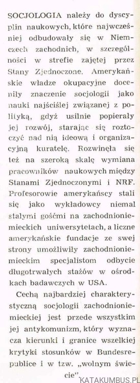 Społeczeństwo i socjologia w Niemieckiej Republice Federalnej. WŁADYSŁAW MARKIEWICZ