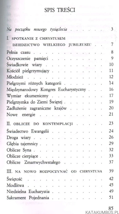 List Apostolski Novo Millennio Ineunte. JAN PAWEŁ II