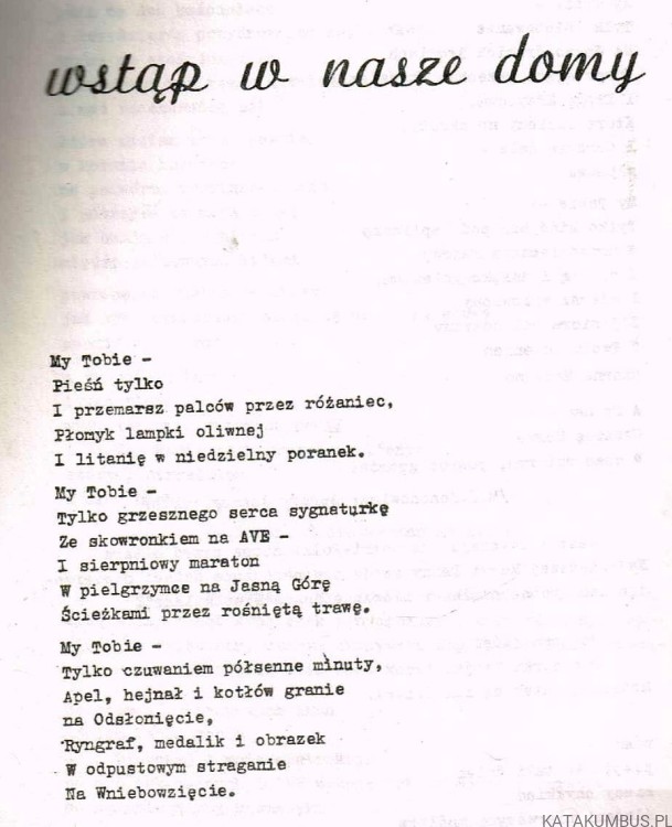 Królowej Tysiąclecia Niepokornego Narodu