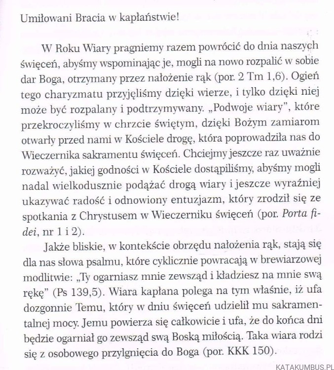 Pilna potrzeba świadków wiary. List do kapłanów na Wielki Czwartek 2013 r.  PRACA ZBIOROWA