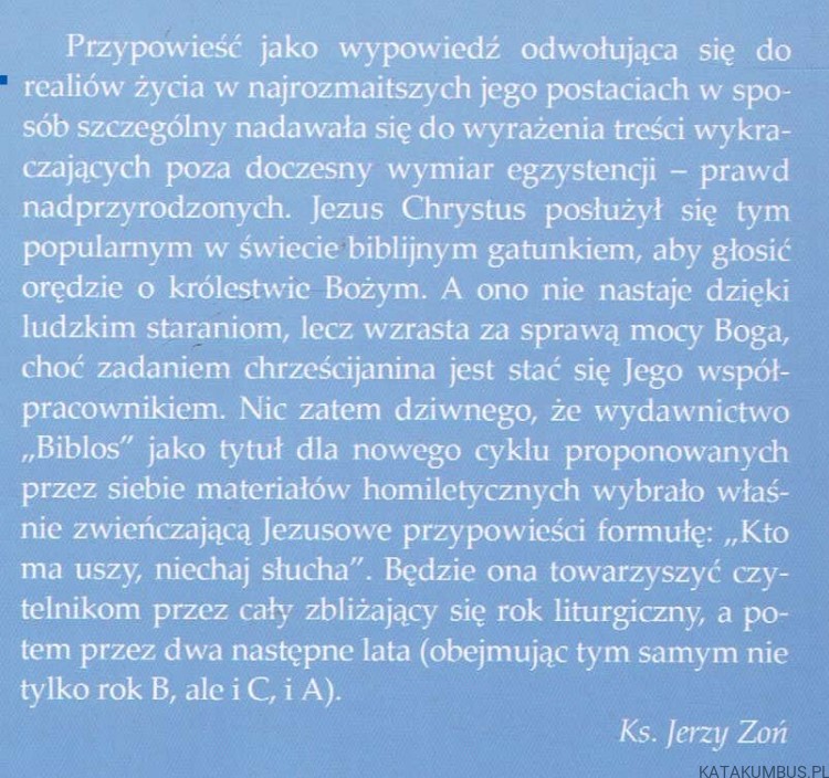 Kto ma uszy niechaj słucha Rok B cz. 1 i 2. PRACA ZBIOROWA