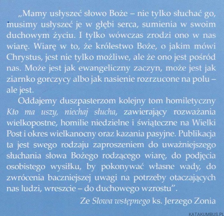 Kto ma uszy niechaj słucha Rok B cz. 1 i 2. PRACA ZBIOROWA