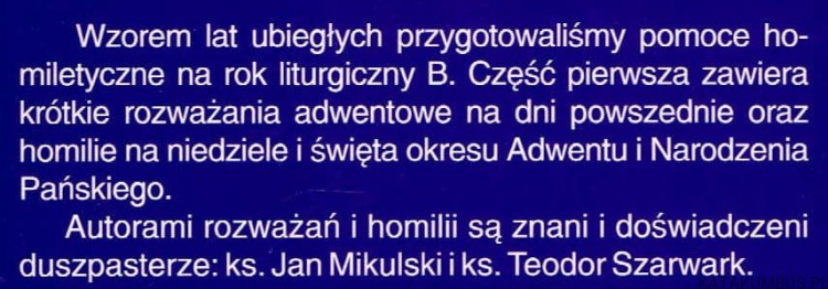 Słowo na drogę. Rok B. Rozważania adwentowe, homilie na niedziele i święta. / ks. J. Mikulski, ks. T. Szarwark