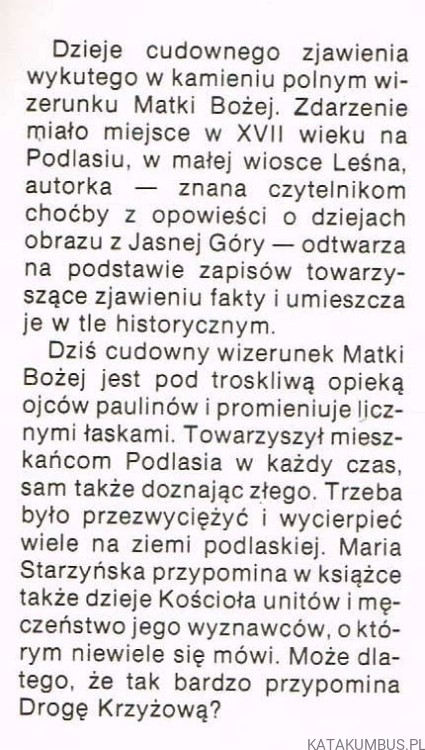 Pani w Kamiennym Portrecie. MARIA STARZYŃSKA