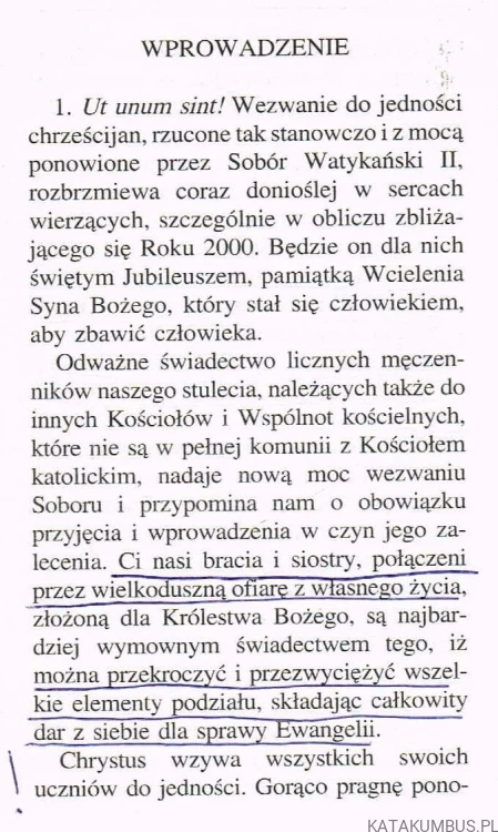 Encyklika Ut Unum Sint. JAN PAWEŁ